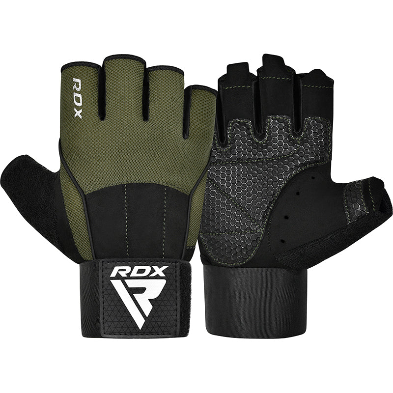 RDX W3 Workout Gym Gloves#color_army-green