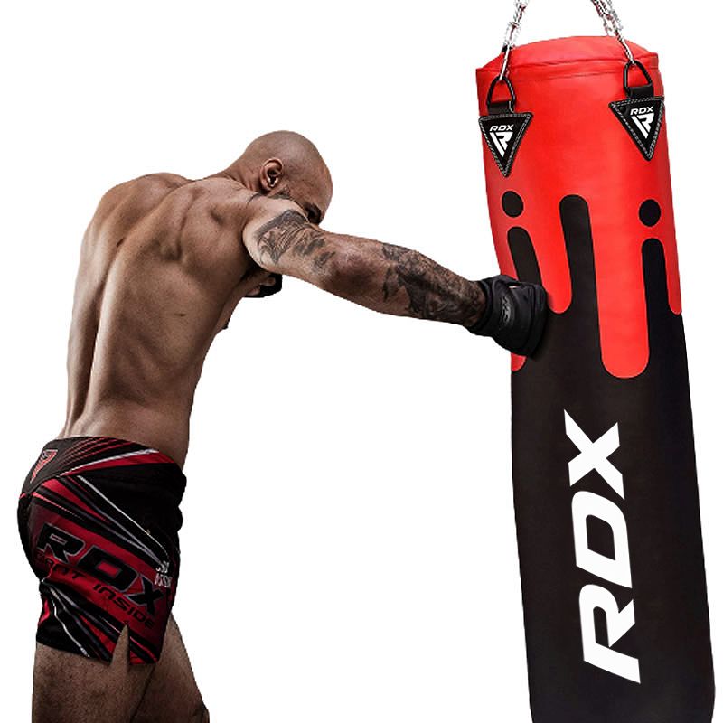 RDX F9 4ft / 5ft 4-in-1 Punch Bag with Mitts & wall Bracket Set