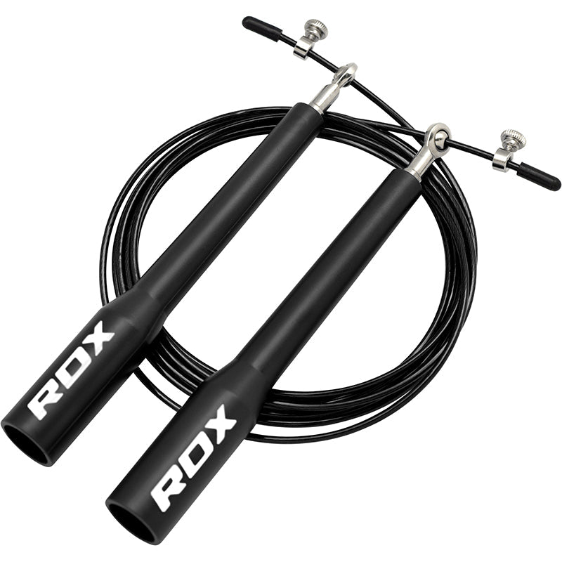 RDX C5 Black Plastic Adjustable Jump Ropes #color_black
