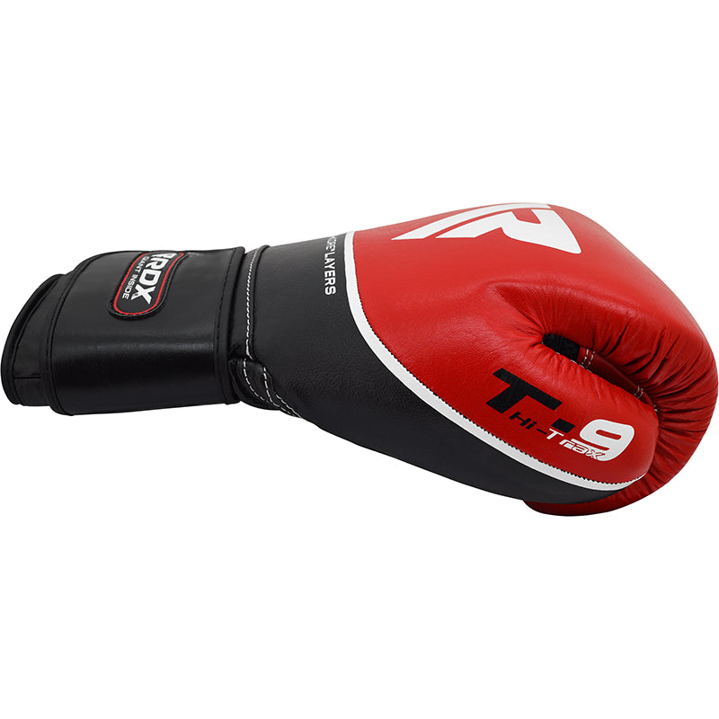 RDX T9 Ace Leather Boxing Gloves#color_red